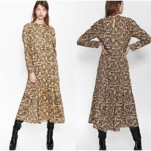 Zara Leopard Print Maxi Dress - Brown and Black